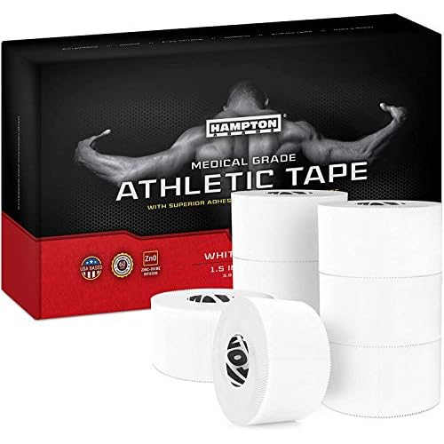 Hampton Adams | As Seen on Shark Tank | Original Sports Medical Athletic Tape 8-Pack | 45ft Rolls | No Sticky Residue Easy Tear | for Athletes Trainers First Aid Injury Wrap | Ankles Wrist