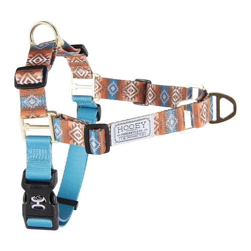 Hooey Nomad Walking Dog Harness, No-Pull Adjustable Harness for Dogs, Aztec Dirty Turq, Medium
