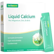 Liquid Calcium with Magnesium Zinc Vitamin D3 K2 100% Calcium Citrate Supplement for Adults & Pregnancy Support 25ml x15 Packets