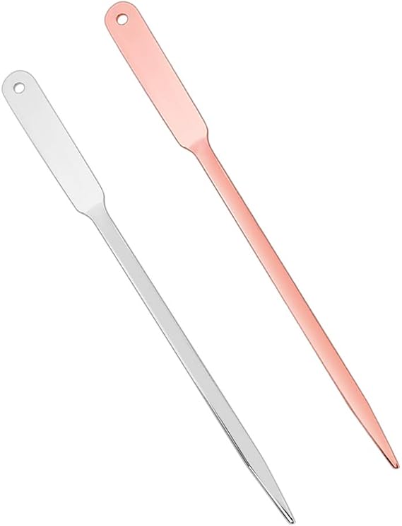 WXJ13 2 Pack Letter Openers Stainless Steel Lightweight Hand Envelope Slitter, Silver and Rose Gold