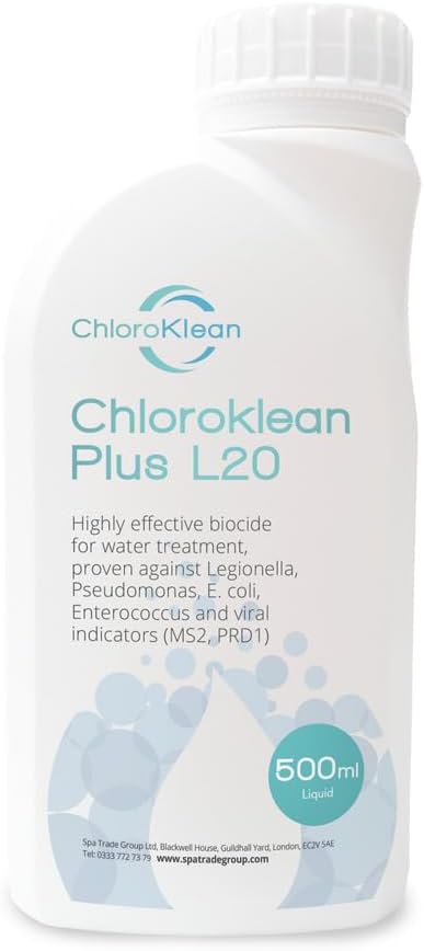 ChloroKlean Plus L20-500ml Chlorine Dioxide Treatment for Deep Spa System Cleaning