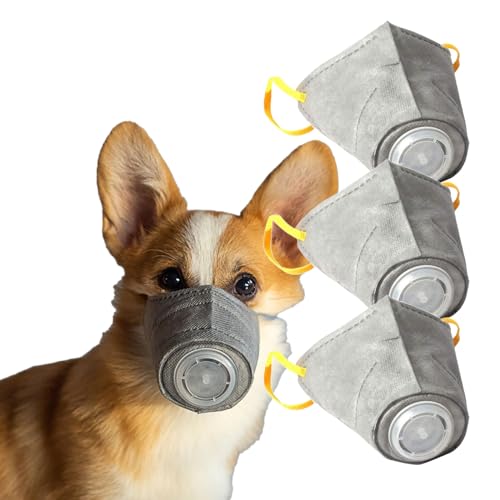 Dog Filter Muzzle, Pet Protective Respirator, Anti Dust Breathing Mask, Smog Filter 3pcsM