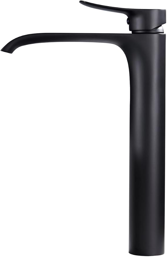 Bathroom Basin Mixer Tap Matte Black Tall Mono Waterfall Sink Tap Single Lever Countertop Washbasin Mixer Tap Brass