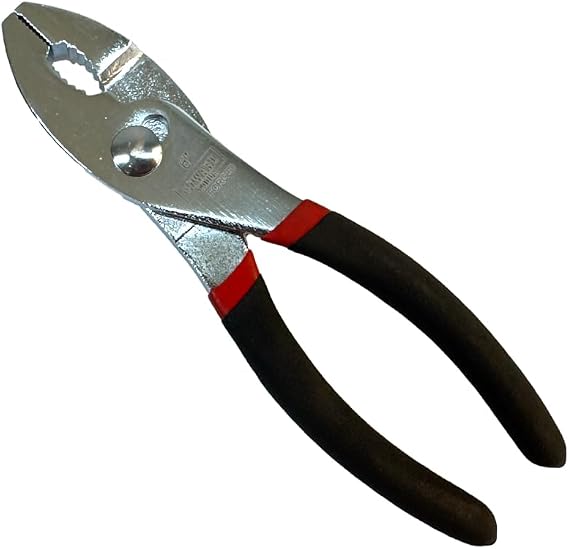 Edward Tools Slip Joint Pliers 6 - Heavy Duty Carbon Steel with Rubber Grip Handle - Fine Grip Teeth in Front and Coarse Teeth in Back - Rust Resistant Finish