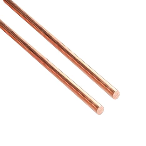 12-Inch Length Pure Copper Round Rod 1/4" Dia(6.35mm),99.9% Solid Copper Rod,Used for Metal Working and Metal DIY Process(1/4"x12",2 Pcs)