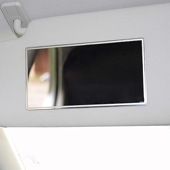 Voroly Car Visor Mirror, Large Stainless Steel Travel Vanity Mirror 5.9"X3.1" Universal for Car Visor, Seatback, Dashboard, Window