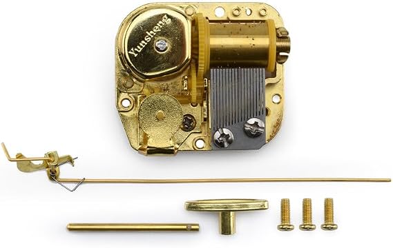 MusicBoxAttic - 18-Note Mechanical Movement Music Box Gift - Elegant Music Box Mechanism Musicbox Machine for Collectors and Keepsake Gifts - 2 L x 1.75" W x .75" H (Let It Be)