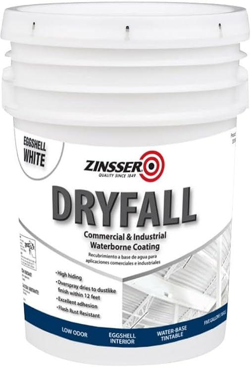 Zinsser Dryfall Commercial & Industrial Waterborne Coating, White, Eggshell