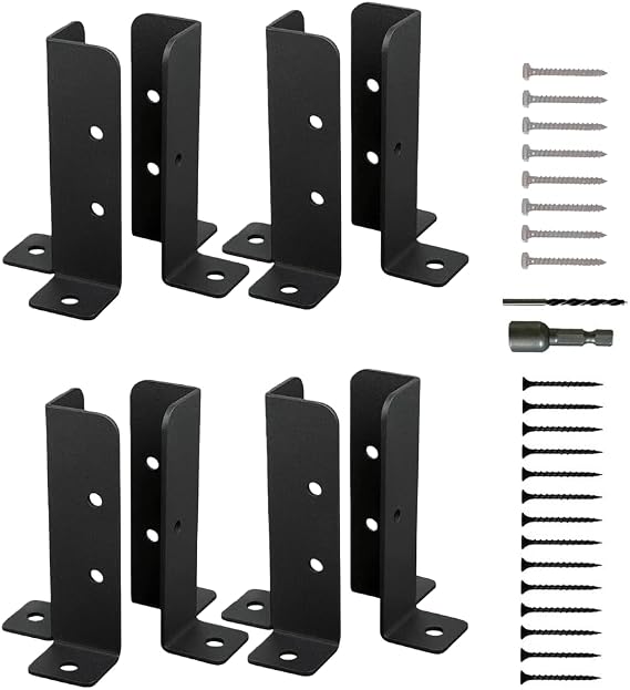 8Pcs Adjustable Deck Post Anchor Base Brackets