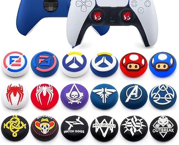 2PCS Joystick Cap Silicone Rubber Thumb Stick Grip Caps for PS5 PS4 PS3 Xbox 360 Xbox One Xbox One X Elite Controller (Color 13)
