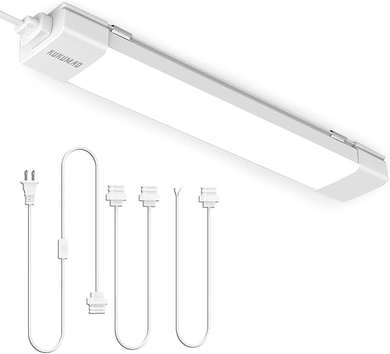 KUKUMAO 1.4FT Linkable LED Tube Light,1800LM 5000K Plug in Cabinet Light