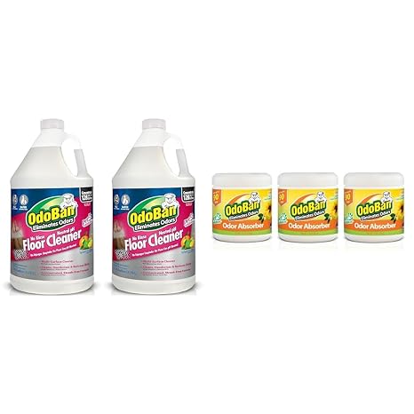 OdoBan 2-Gallon Pet Floor Cleaner and 3-Pack 14oz Citrus Odor Absorbers Bundle
