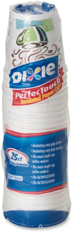 Dixie 5310DXPK Hot Cups, Paper, 10oz, Coffee Dreams Design, 25/Pack