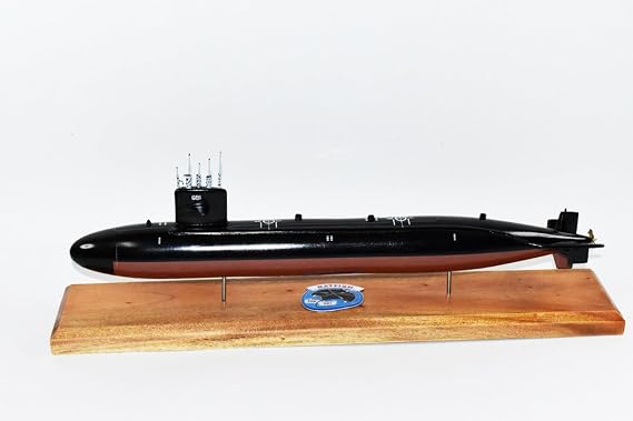 Squadron Nostalgia LLC USS Batfish SSN-681 Submarine Model, US Navy, Scale Model, Mahogany, Sturgeon Class