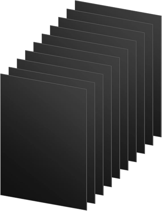 10pcs Acrylic Sheet 150x100x1mm Flexible Black Plastic Square Sheet