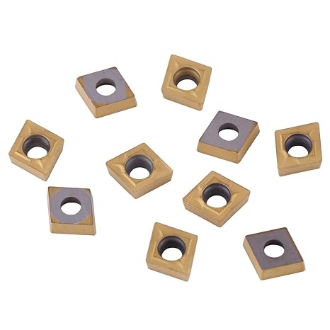 10Pcs CNC Insert CNC Carbide Blade Carbide Insert Carbide Rhombus Tip CNC Blade Set for Lathe CCMT060204-HM YBC251