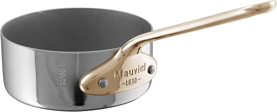 Mauviel M'Cook B Saute Pan with Brass Handle, 0.23-Qt, Made in France