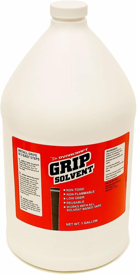 Dynacraft Golf Grip Solvent, 32 oz Quart Bottle or 1 Gallon Jug