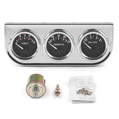 2 inch 52mm Triple Gauge Kit Voltmeter Water Meter Hydraulic Gauge Sensor 3 in 1 Car Gauge Kit Car Meter