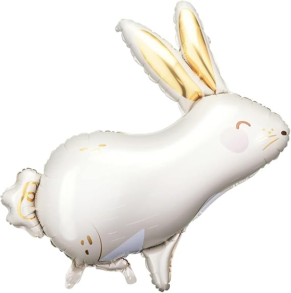 Rabbit Balloon PartyDeco 27.5x28 Inch, White Bunny Balloons