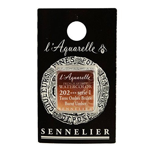 Sennelier French Artists Watercolor, Half Pan, Burnt Umber S1