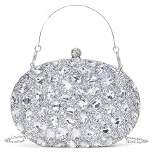 Rhinestone Clutch Purses for Women Large Capacity Evening Bag with Detachable Chain for Wedding, Prom, Parties