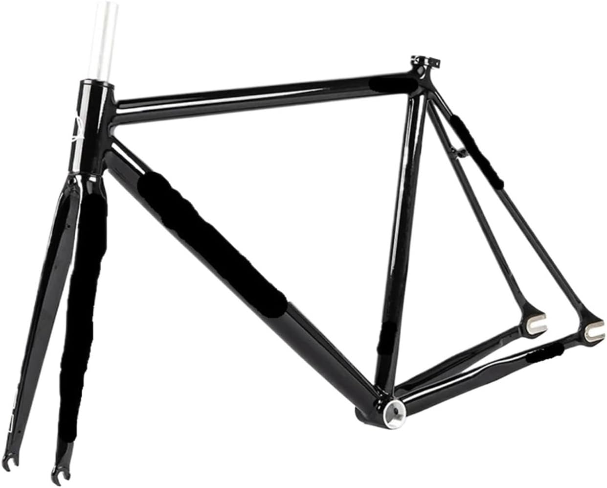 Bicycle Frame Set Fixed Gear 700C Aluminum Black Frame and Fork Single Speed Truck Bike 52.5cm 55cm Cycling Parts