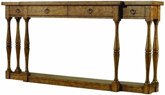 Hooker Sanctuary Four Drawer Wood Console in Drift Brown Finish Furniture