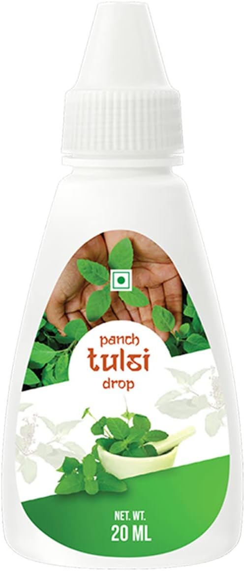 First Bud Organics Tulsi Drop Panch Extract for Immunity with Goodness of Tulsi| Rama Tulsi Shyama Tulsi Vana Tulsi and Nimbu Tulsi (0.7 Ounce Pack of 1)