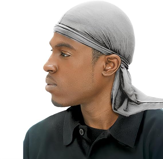 WAVEBUILDER Premium Stretch Durag for Smooth and Uniform Hair Waves, Light Gray