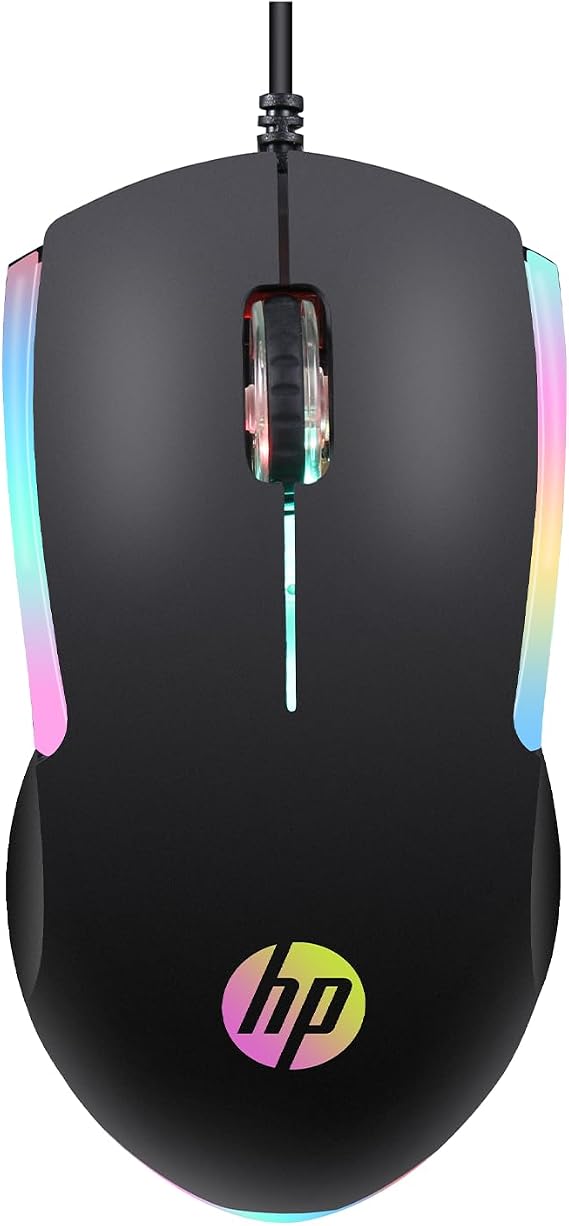 HP M160 USB Kablolu Optik Gaming Mouse - Kaydırmaz Rubber Doku & Terletmeyen (Soft-Touch Yüzey), RGB LED Aydınlatmalı ,1000 DPI Oyuncu Faresi - Siyah (7ZZ79AA)