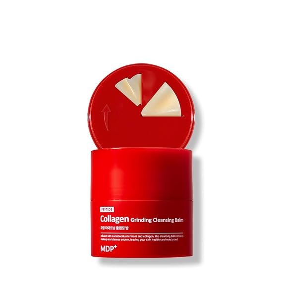 MDP+ Red Lacto Collagen Grinding Cleansing Balm | Pore Cleansing, Hydrating, 1.69 Oz/50ml, Pore Tightening, Travel Cleanser