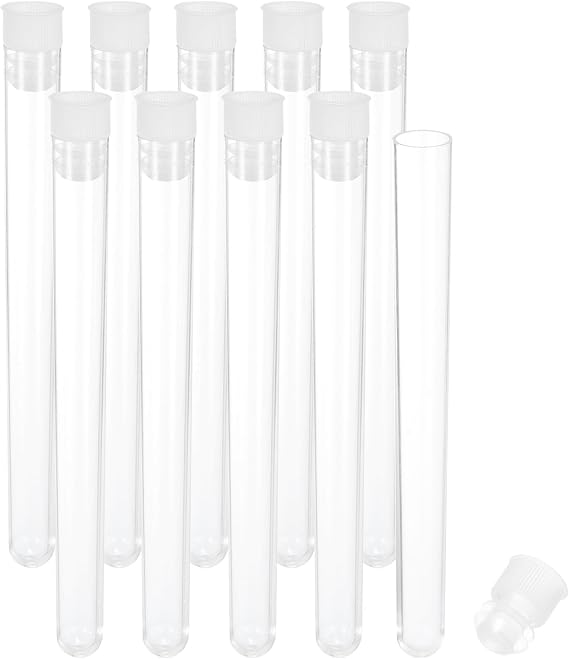 PATIKIL 0.6x6" Plastic Sewing Needle Storage Holder, 10 Pcs Portable Embroidery Needle Pin Toothpick Storage Tubes Case for Craft Knitting, White