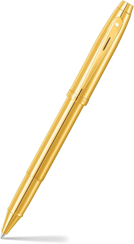 Sheaffer 100 9372 Glossy PVD Gold Pen with PVD Gold Plated Trims (Fountain Pen)