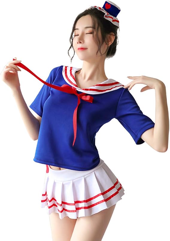Japanese Sailor Suit Schoolgirl Cosplay Costume Anime Student Uniform Lingerie Outfit