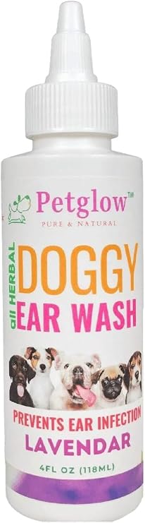 Petglow Dog Ear Cleaner, Gentle Wax Remover, Gentle Ear Cleaning Drops, Effective Ear drops for Itch, Odor, Aloe Vera and Turmeric Ear Cleaning Solution for Dogs, Cruelty-Free
