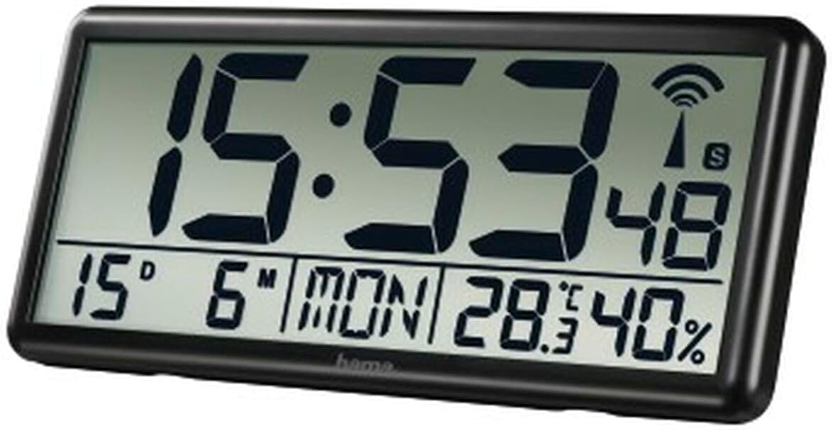 NECALON Hama Clock, Black, Rechteckig