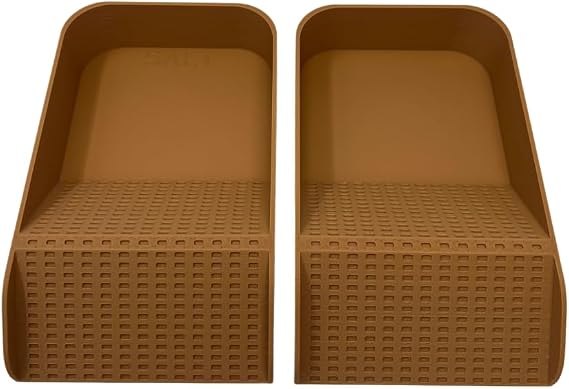 Hermit Crab Watering Pool | Platform Pool Accessory with Access Ramp for Hermit Crabs | 6.5" x 4" | Made in USA (Salt + Fresh Set, Tan)