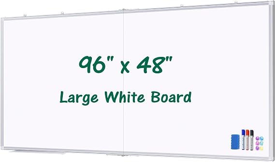Magnetic White Board for Wall 96" x 48" Aluminum Frame