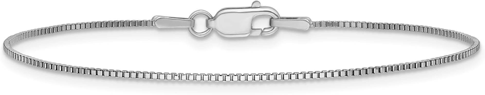 Reeds 10k White Gold 0.95mm Box Chain Bracelet