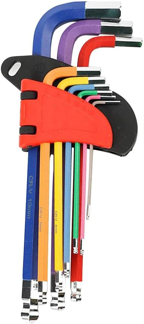 Colored hexagonal 9-piece set with ball wrench and hexagonal L-key set Torx
