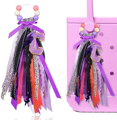 Bag Charm Boho Keychain Compatible With Bogg Bag Accessories, Ribbon Tassel Colorful Beaded Purse Charm For Beach Tote