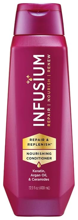 Infusium Repair and Replenish Nourishing Conditioner - Hair Conditioner with Keratin, Argan Oil, and Ceramides - Suitable for All Hair Types - 13.5 oz