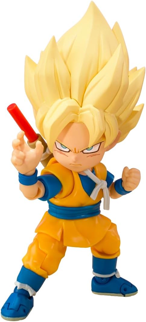 TAMASHII NATIONS Dragonball Daima 3.75 Inch Action Figure S.H. Figuarts Exclusive - Super Saiyan Son Goku Mini | Dragonball Daima 3.75 Inch Action Figure S.H. Figuarts Exclusive - Super Saiyan Son Goku Mini