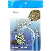 Sand Dab Rigs Size #B, 3 Pcs 10-Hook Glow, for Deep Sea Bottom Fishing, Ideal for Sand Dabs, Offshore Saltwater Species