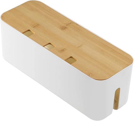 Cable Tidy Box 35x12x12cm Management Box Cord Organizer with Ventilated Lid