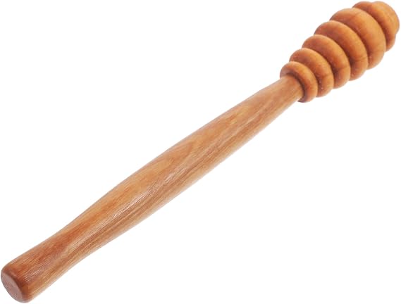 Wood Honey Dipper Stick with Ergonomic Shape for Stirring