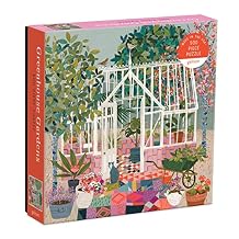 Galison Greenhouse Gardens 500 Piece Puzzle from Galison - Featuring Colorful Illustrations, 19" x 19", Fun & Challenging, Unique Gift Idea