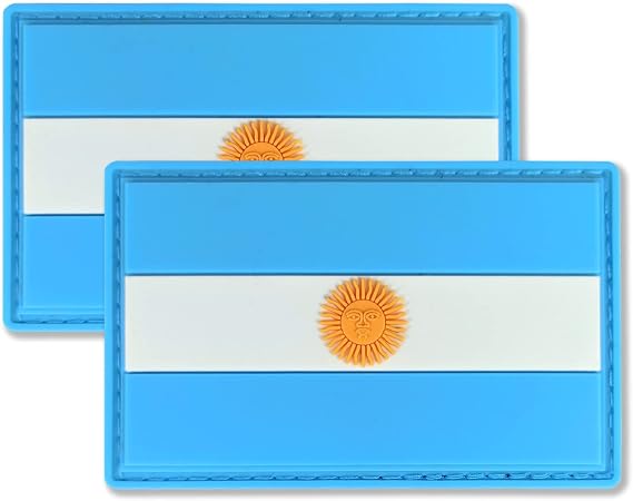 QQSD Argentina Flag Patch Argentine Tactical Patch - PVC Hook and Loop Fastener Patch, 2 Pack