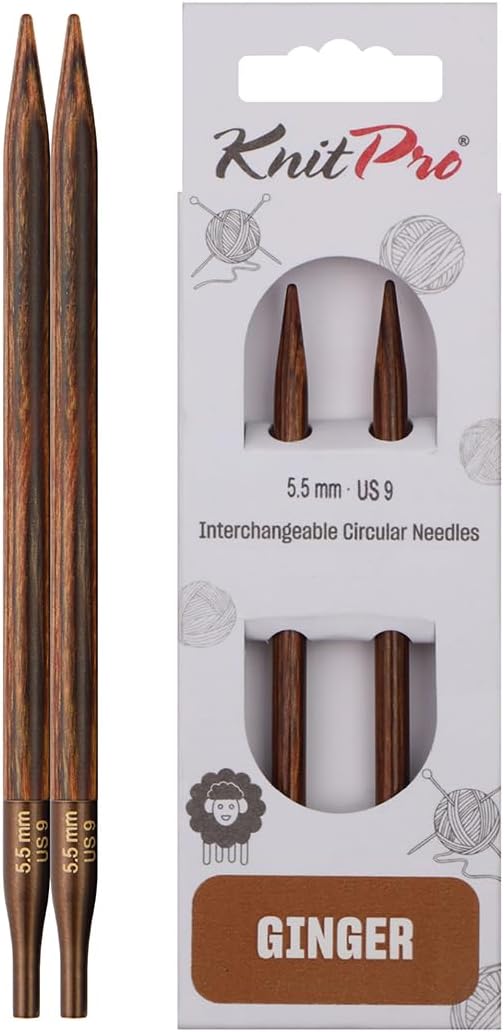 KnitPro Ginger Interchangeable Circular Needles 4" (10cm) | US Size 9 (5.5mm)